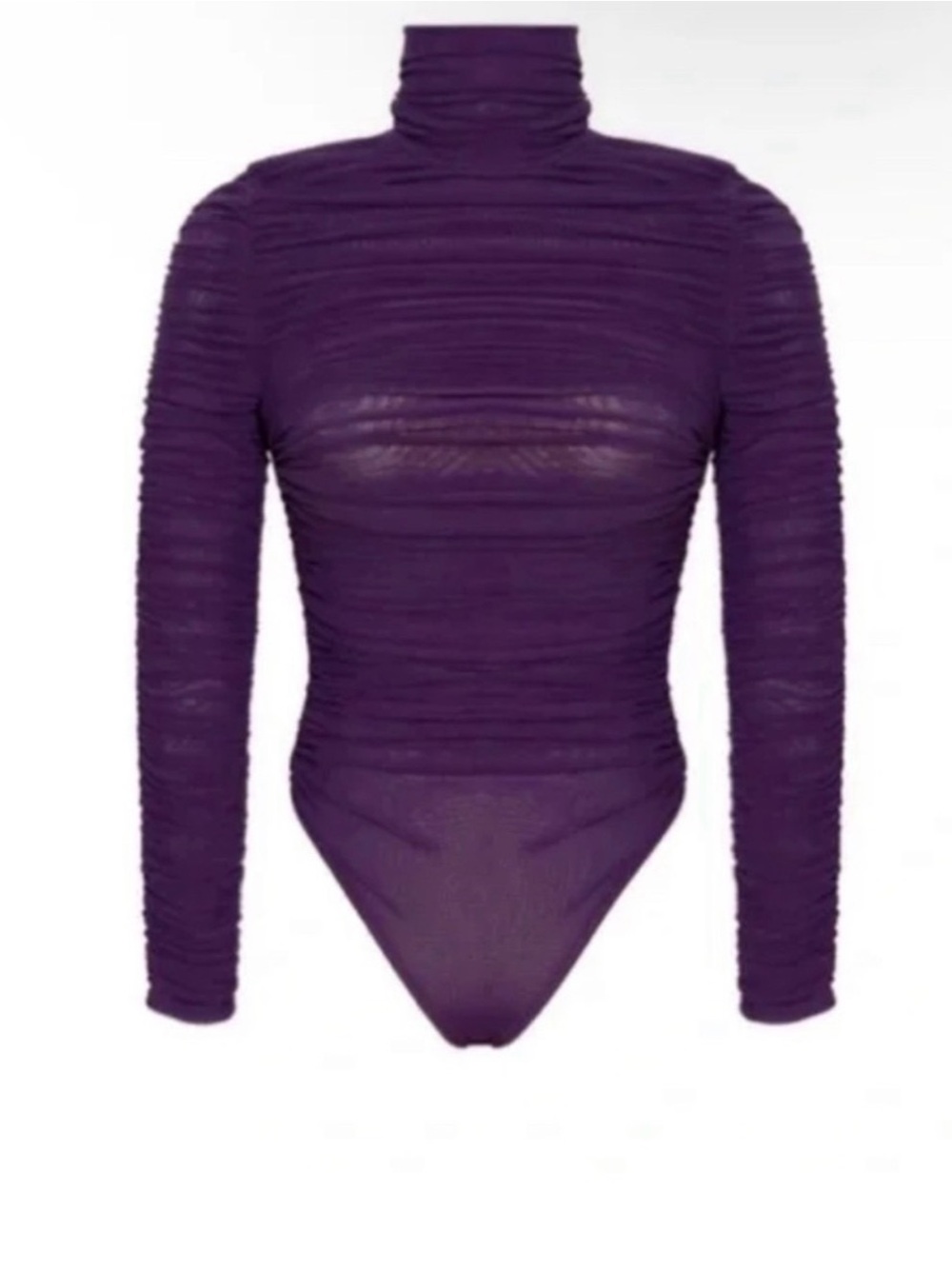 Hanifa Purple Long-Sleeve Turtleneck Bodysuit